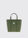 Mcm Mini Toni Visetos-monogram Top-zip Tote Bag In Green