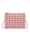 Mcm Aren Visetos Medium Pouch In Pink