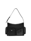 Mcm Borsa A Spalla Aren In Tessuto Nero Donna In Black