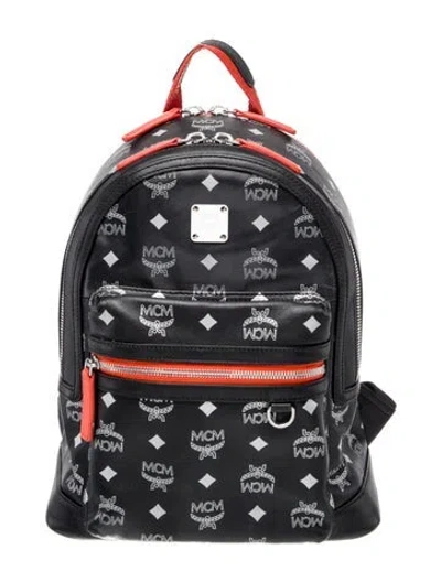 Pre-owned Mcm Signature Backpack In Black