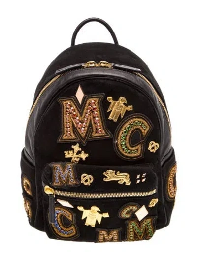 Pre-owned Mcm Signature Backpack In Brown