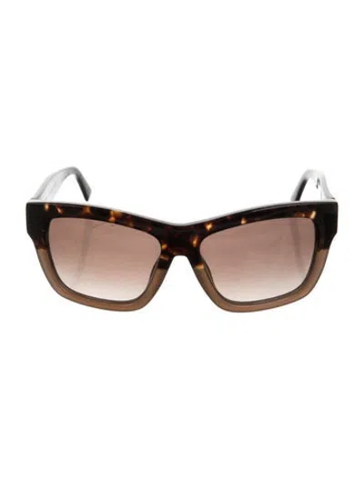 Pre-owned Mcm Signature Logo Square Sunglasses In Brown