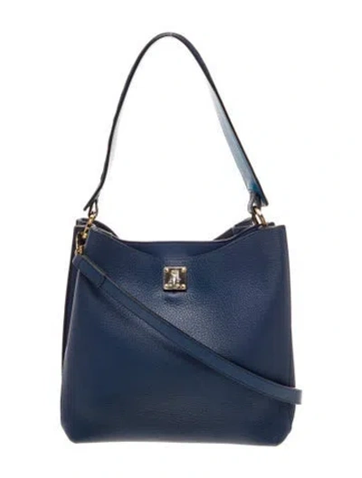 Pre-owned Mcm Signature Milla In Blue