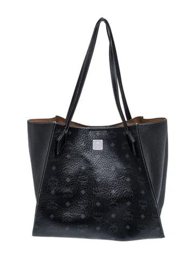 Pre-owned Mcm Signature Shoulder Bag In Black