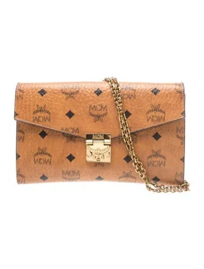 Pre-owned Mcm Signature Shoulder Bag In Brown
