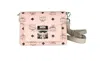 Mcm Signature Soft Pink Diamond Logo Leather Mini Flap Lock Crossbody Handbag