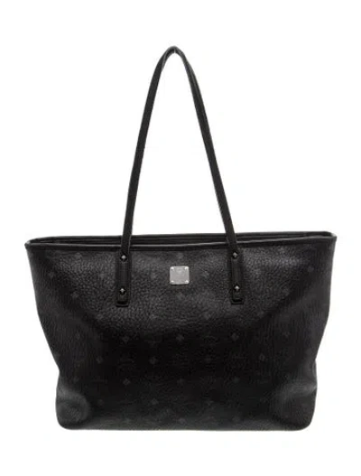 Pre-owned Mcm Signature Tote In Black