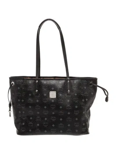 Pre-owned Mcm Signature Tote In Black