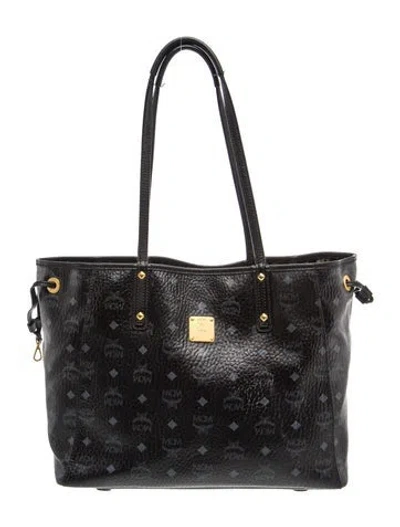 Pre-owned Mcm Signature Tote In Black
