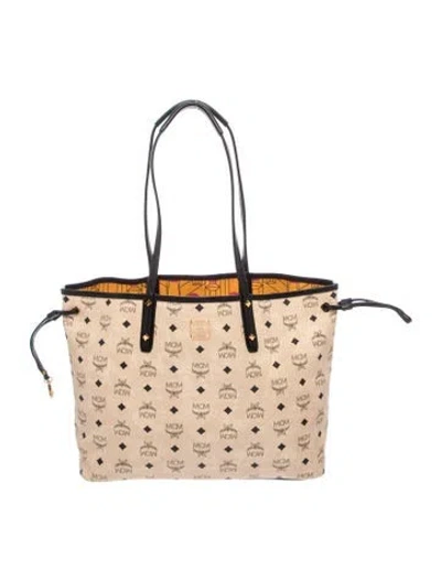 Pre-owned Mcm Signature Tote In Neutral