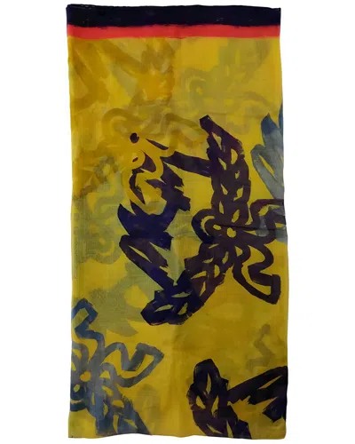 Mcm Silk-blend Scarf In Yellow