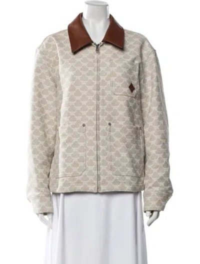 Pre-owned Mcm Silk Patterned Jacket In Neutrals