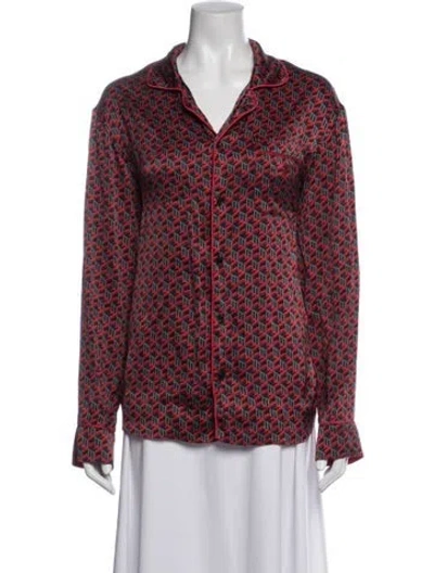 Pre-owned Mcm Silk Patterned Jacket In Red