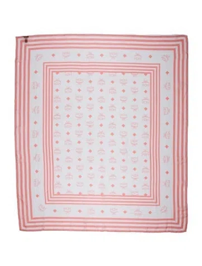 Pre-owned Mcm Silk Printed Scarf In Blue