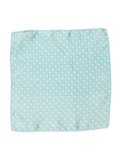 Pre-owned Mcm Silk Printed Scarf In Blue