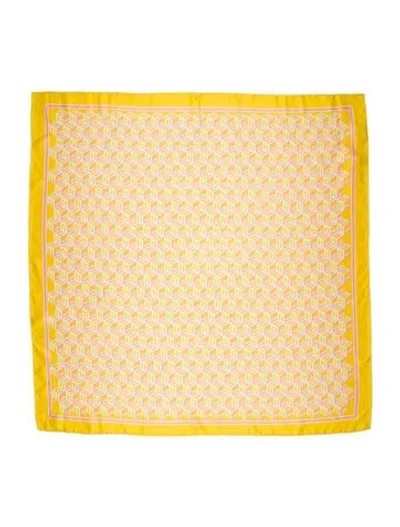 Pre-owned Mcm Silk Printed Scarf In Yellow