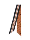 Mcm Rectangular Striped Scarf For Refined Occasions In Brown