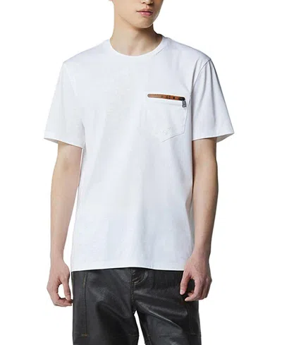 Mcm Silket Logo T-shirt With Zip Pocket In White