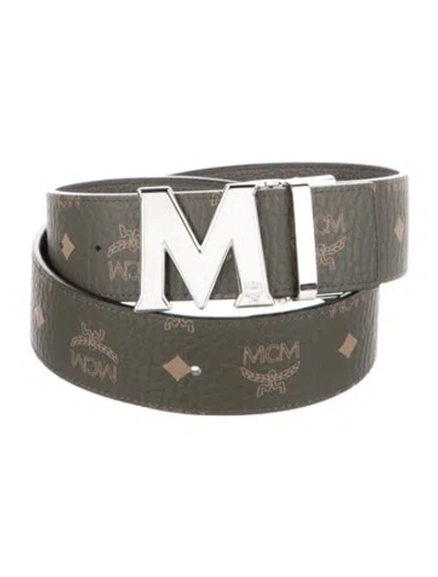 Pre-owned Mcm Skinny Leather Belt In Neutrals