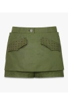 Mcm Skirt-layered Shorts In Econyl And Monogram Print Leather In Green