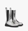 Mcm Skywander Boots In Metallic Calf Leather In Silver