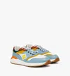 Mcm Skywander Leather Sneakers In Blue