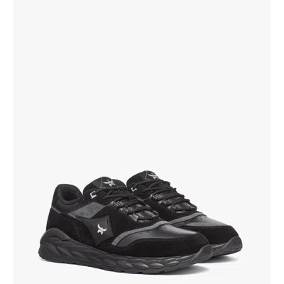 Mcm Skywander Lo Sneakers In Calf Suede And Leather