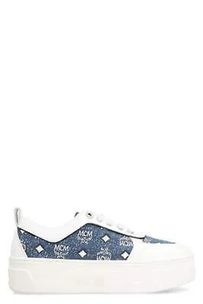 Pre-owned Mcm Skyward Platform Sneakers In Blue