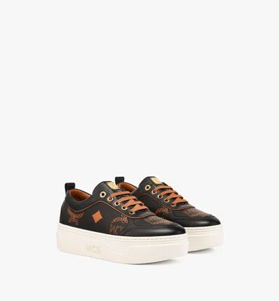 Mcm Skyward Platform Sneakers In Maxi Visetos In Black