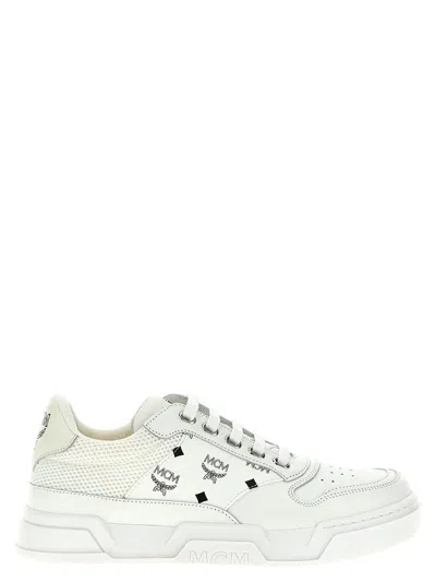 Mcm 'perforated Toe Box' Rubber Sole Sneakers In White