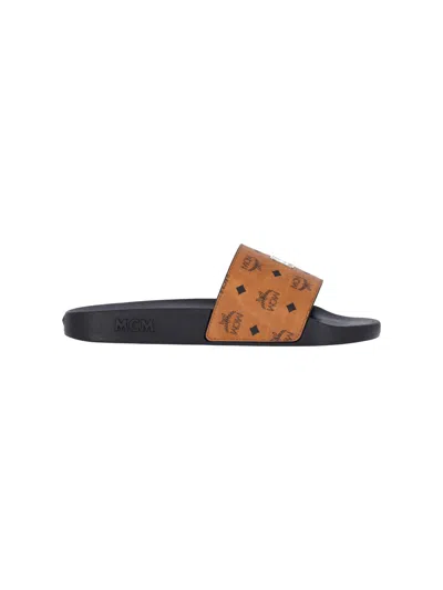 Mcm Slides Visetos In Brown