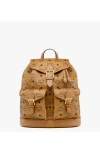 Mcm Small Aren Drawstring Backpack In Brown