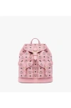 Mcm Small Aren Drawstring Backpack In Pink