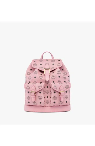 Mcm Small Aren Drawstring Backpack In Pink