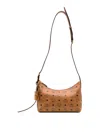 Mcm Small Aren Hobo Bag In Brown