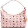 Mcm Aren Shoulder Bag In Soft Pink