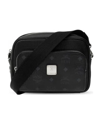 Mcm Small Aren Messenger Bag In Black