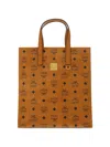 Mcm Small Aren Monogram-pattern Tote Bag In Brown