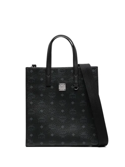 Mcm Small Aren Tote Bag In Black