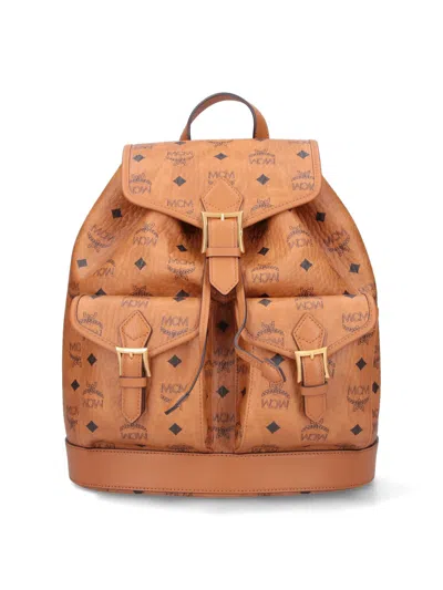 Mcm Small Backpack Aren In White