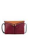 Mcm 3d Diamond Colorblock Leather Shoulder Bag In Red