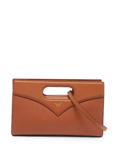 Pre-owned Mcm Small Diamond Clutch Bag In Brown