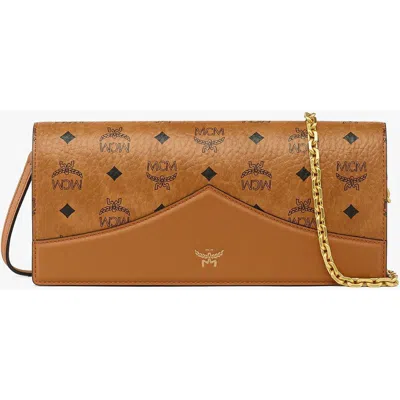 Mcm Small Diamond Clutch In Brown