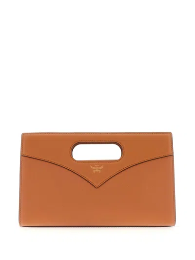 Mcm Small Diamond Tote Bag In Brown