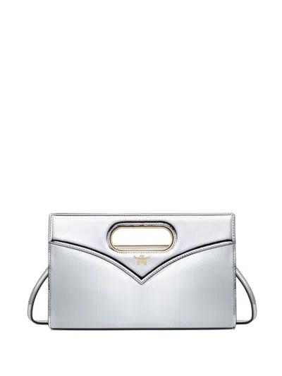 Mcm Small Diamond Tote Bag In Silver