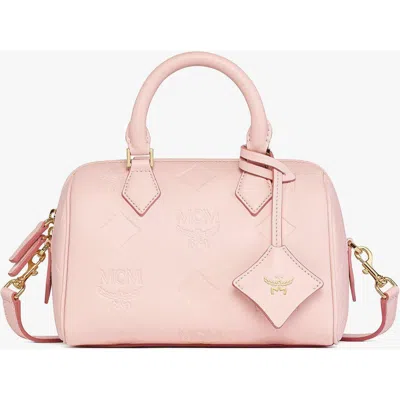 Mcm Small Ella Boston Bag In Pink