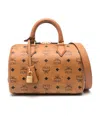Mcm Small Ella Boston Leather Bag In Brown