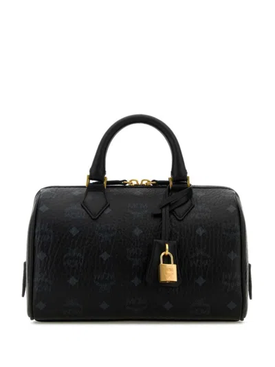 Mcm Small Ella Boston Tote Bag In Black