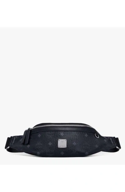 Mcm Fursten Belt Bag In Visetos In Black