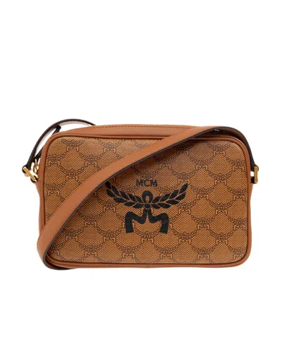 Mcm Small Himmel Lauretos Canvas Crossbody Bag In Brown